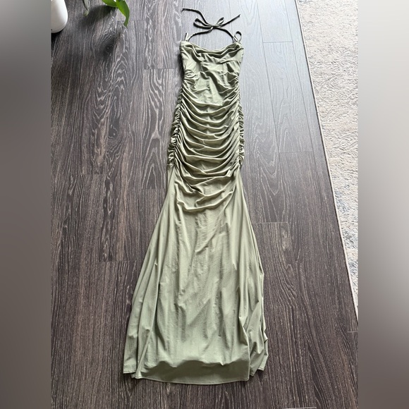 Windsor Jae Formal Mesh Ruched Mermaid Long Dress small - Picture 6 of 9